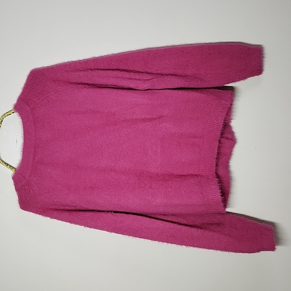 Love Crazy Fuzzy Pink 3 Button Cardigan Sweater Barbie Preppy Cozy Small - Picture 7 of 7